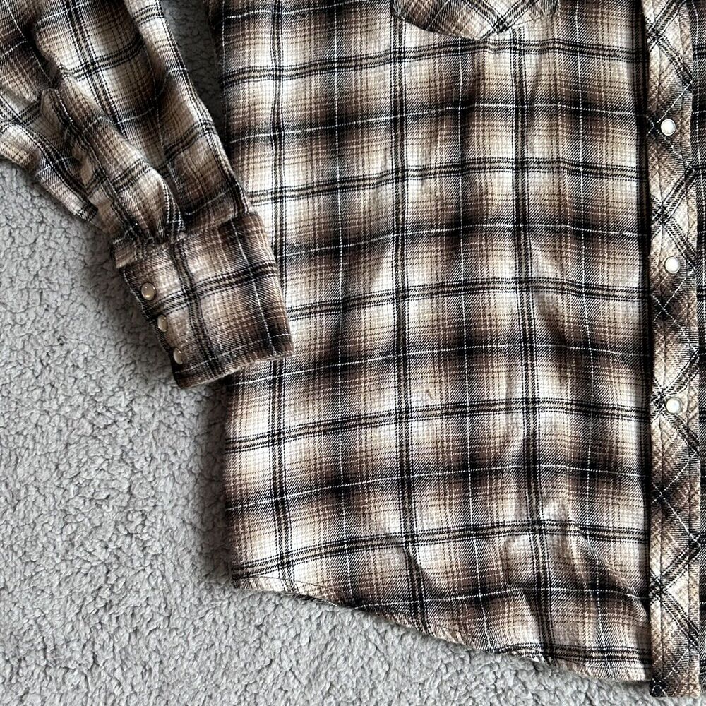 Vintage Wrangler Pearl Snap Shirt Western Men's Large Y2K Cowboy Rancher Work - Picture 6 of 15